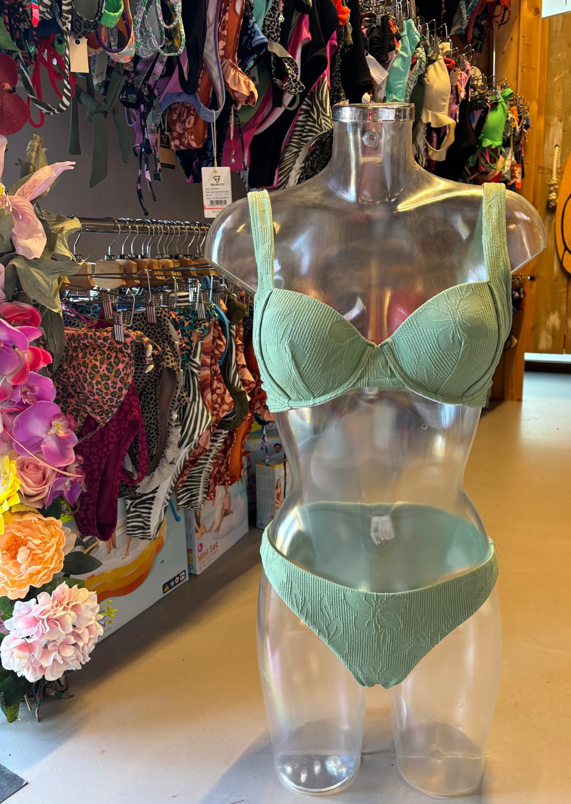 Brunotti Women’s Textured Bikini - Sage Green Floral