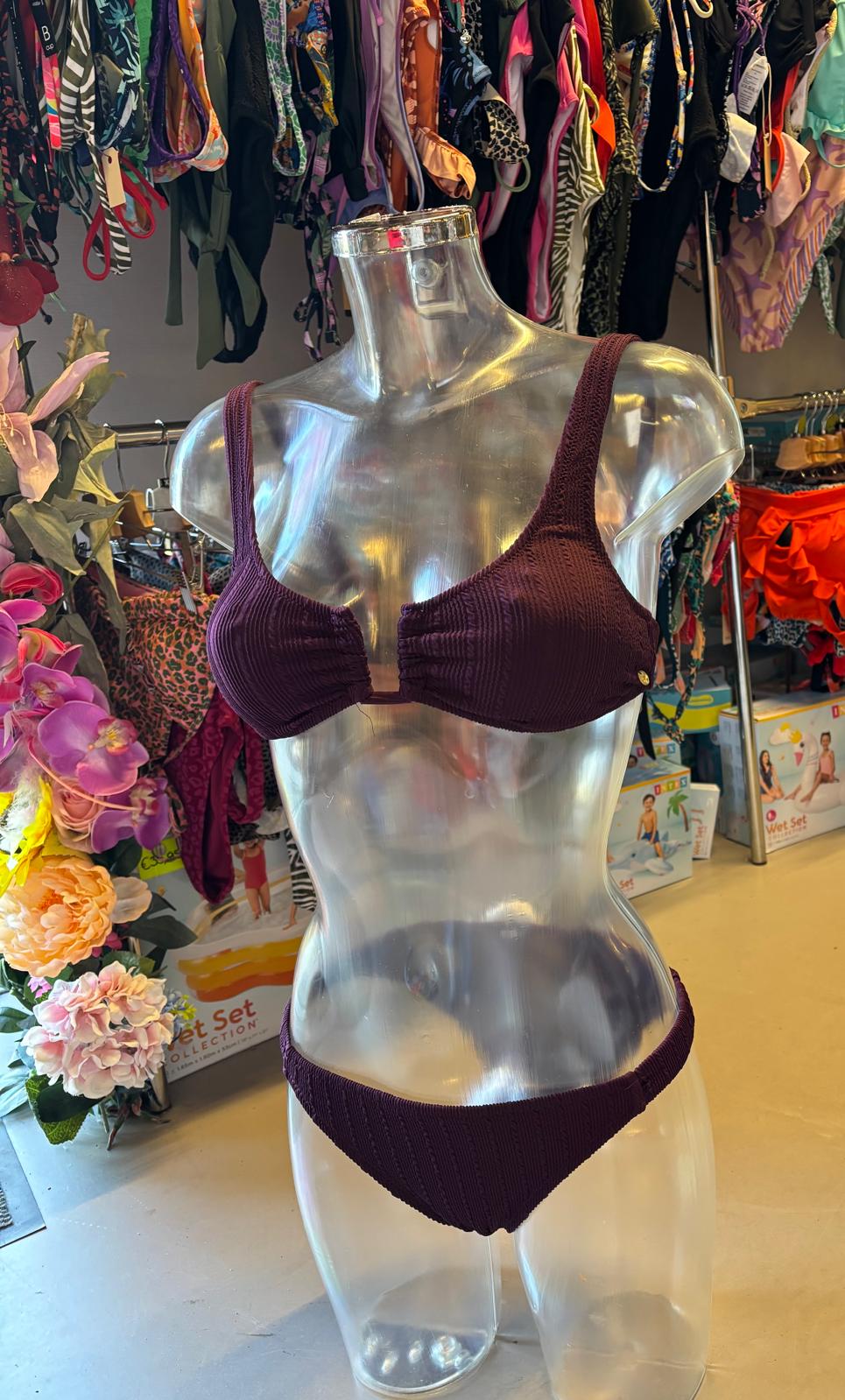 Shiwi Women’s Textured Bikini - Bordeaux Wine