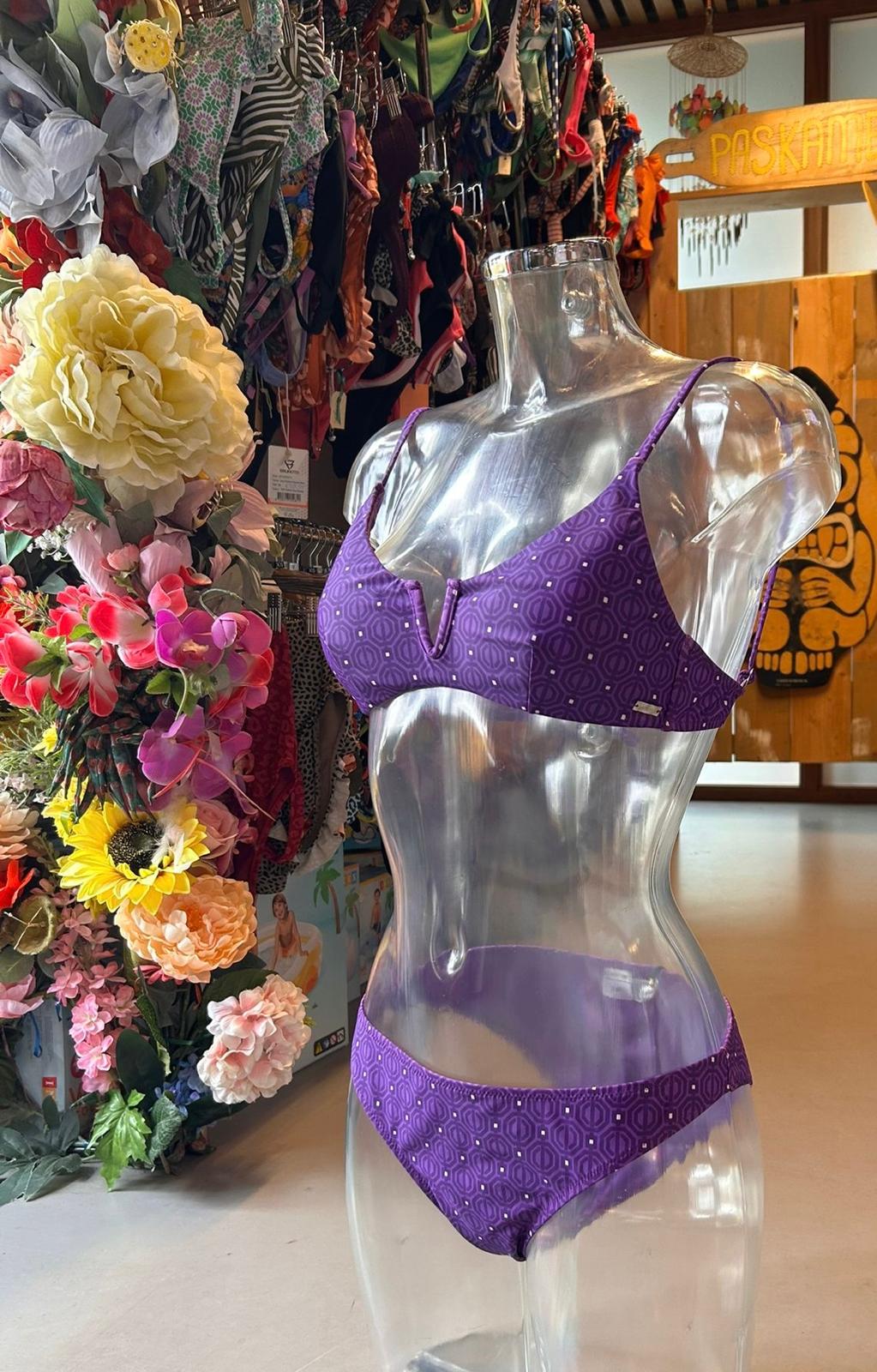 Shiwi Women’s Triangle Bikini - Purple Geometric Dot
