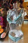 Shiwi Women’s Ruffled Triangle Bikini - Green Leopard