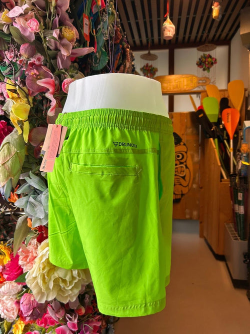 Brunotti Men’s Swim Shorts - Neon Lime Stripe