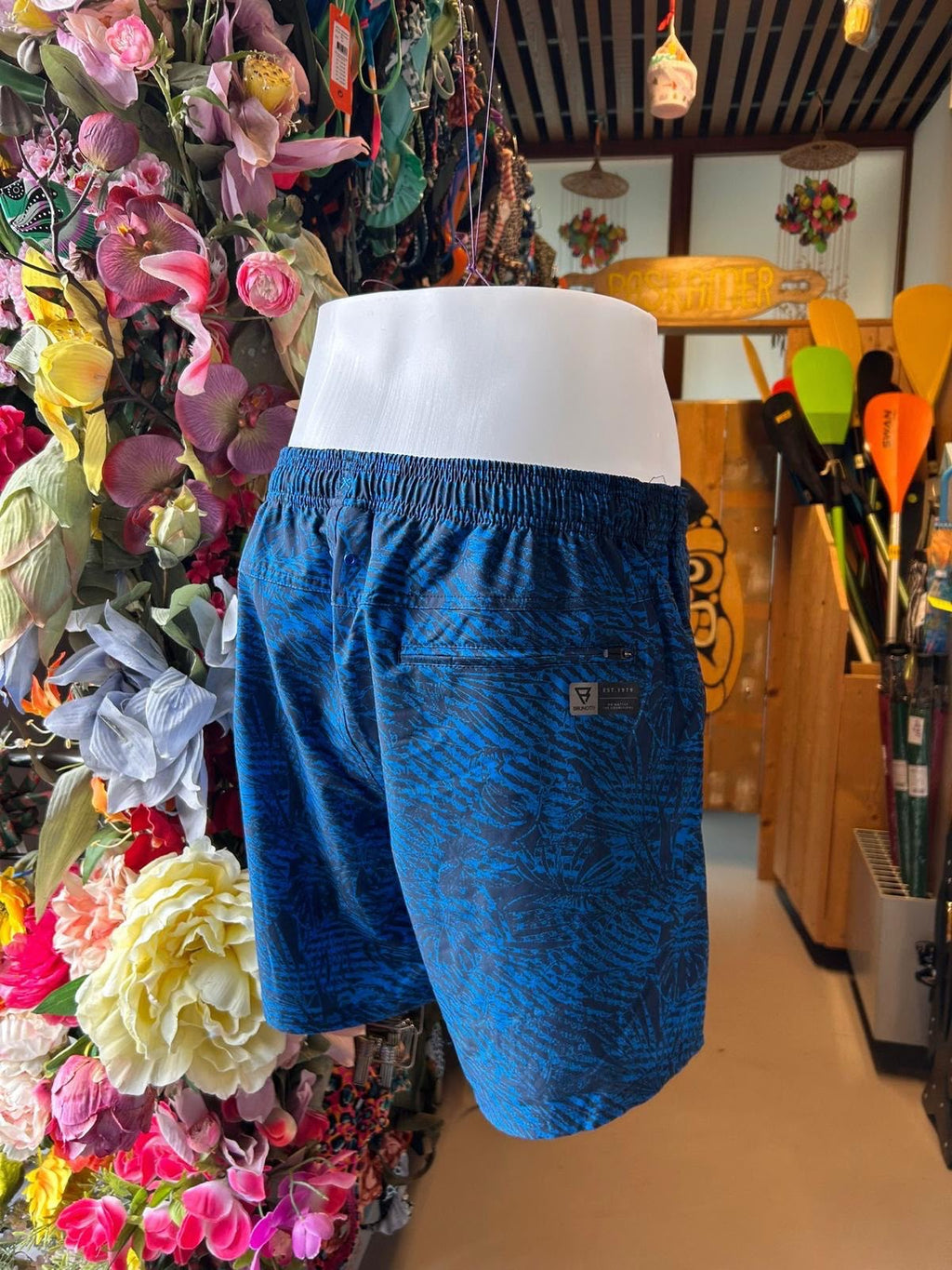 Brunotti Men’s Swim Shorts - Navy Tropical Leaf