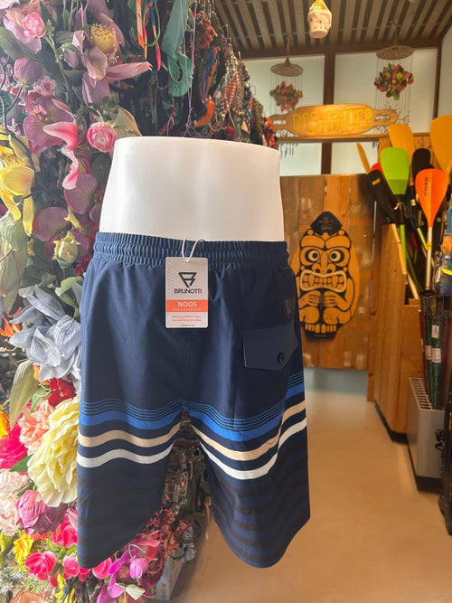 Brunotti Men’s Swim Shorts - Navy Multi Stripe