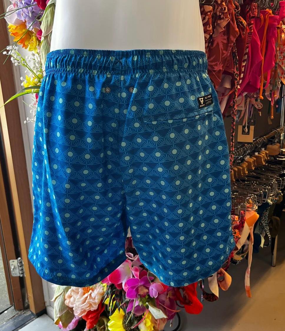 Brunotti Men’s Swim Shorts - Blue Geometric Sun