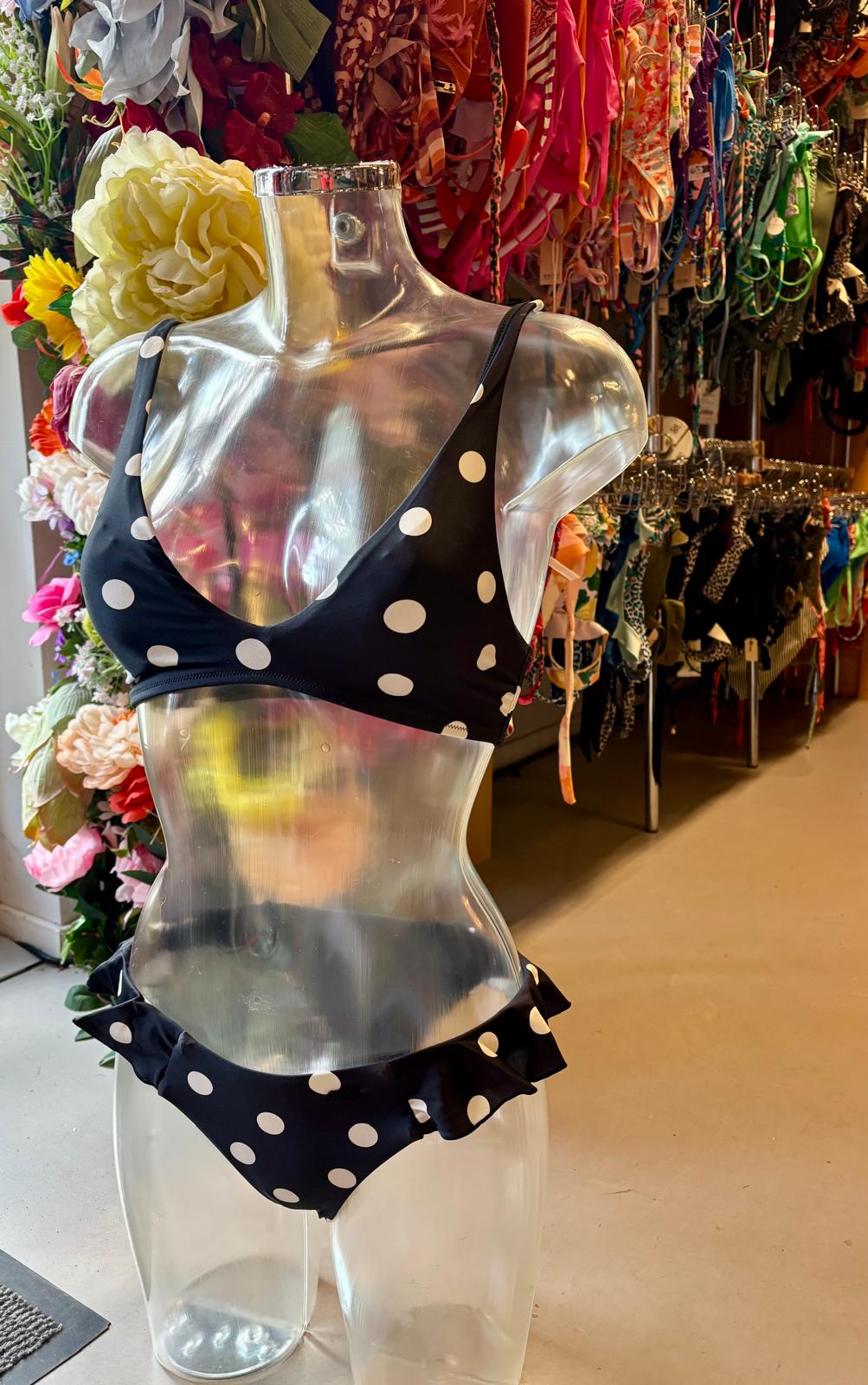 Protest Women’s Ruffled Bikini - Black Polka Dot