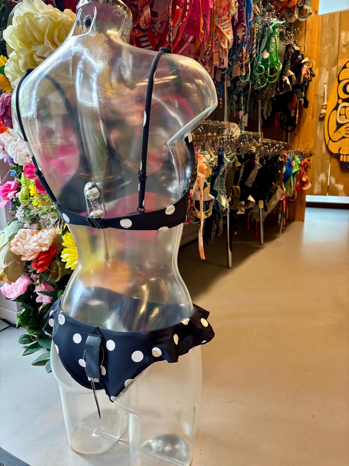 Protest Women’s Ruffled Bikini - Black Polka Dot