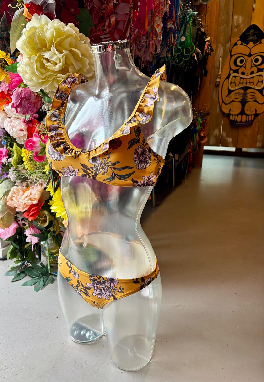 Protest Women’s Ruffled Bikini - Yellow Floral