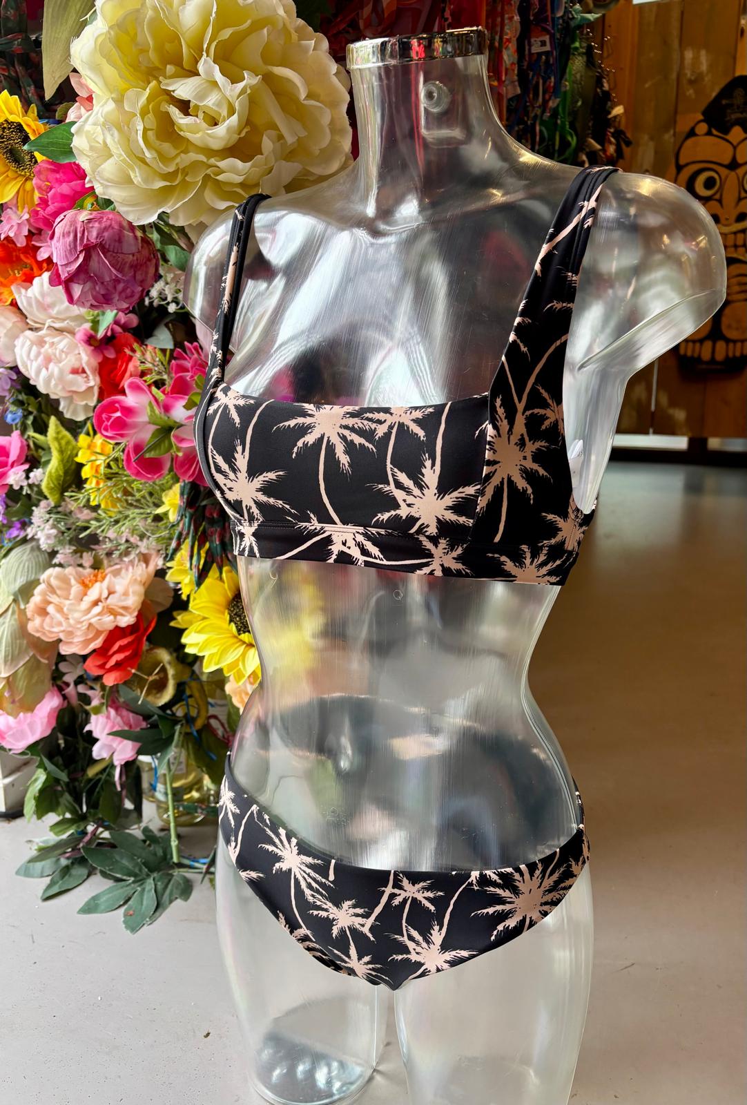 Shiwi Women’s Structured Bikini - Black Palm Tree