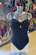 Shiwi Women’s Ribbed One-Piece Swimsuit - Classic Black