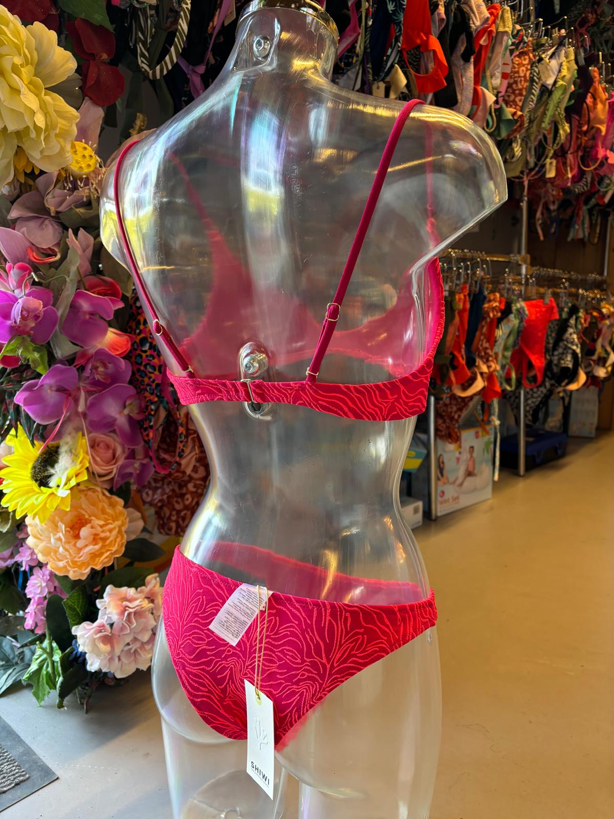 Shiwi Women’s Triangle Bikini - Hot Pink Wave Print