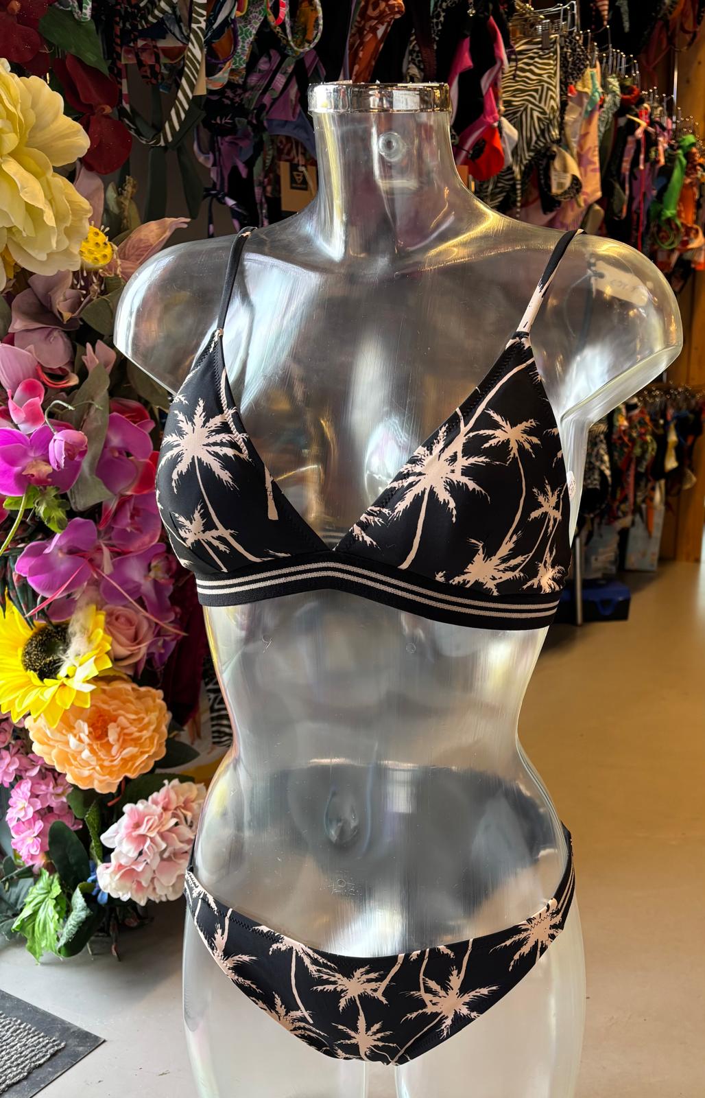 Shiwi Women’s Palm Tree Triangle Bikini - Black