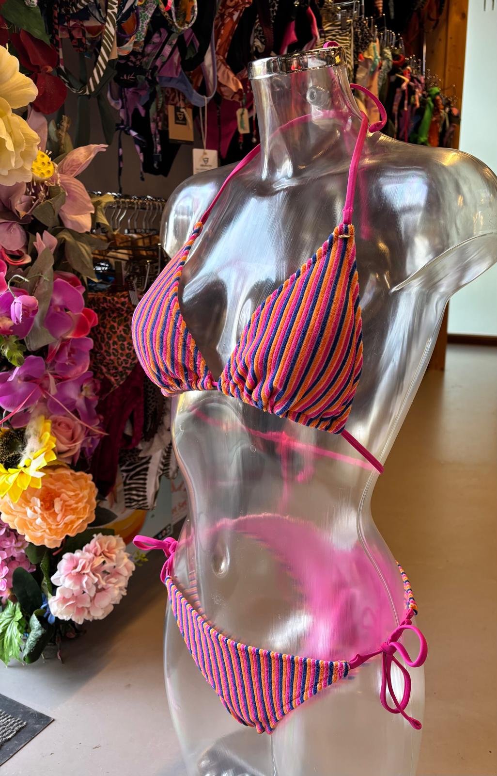 Shiwi Women’s Striped Triangle Bikini - Vibrant Multicolor