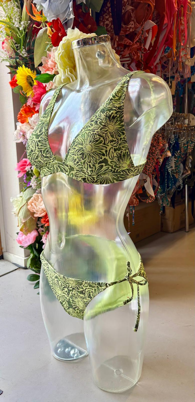 Shiwi Women’s Floral Triangle Bikini - Lime Green
