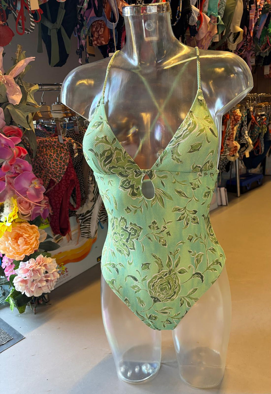 Shiwi Women’s Floral Keyhole One-Piece Swimsuit - Mint Green