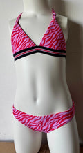 Protest Girls’ Zebra Stripe Halter Bikini - Pink Red