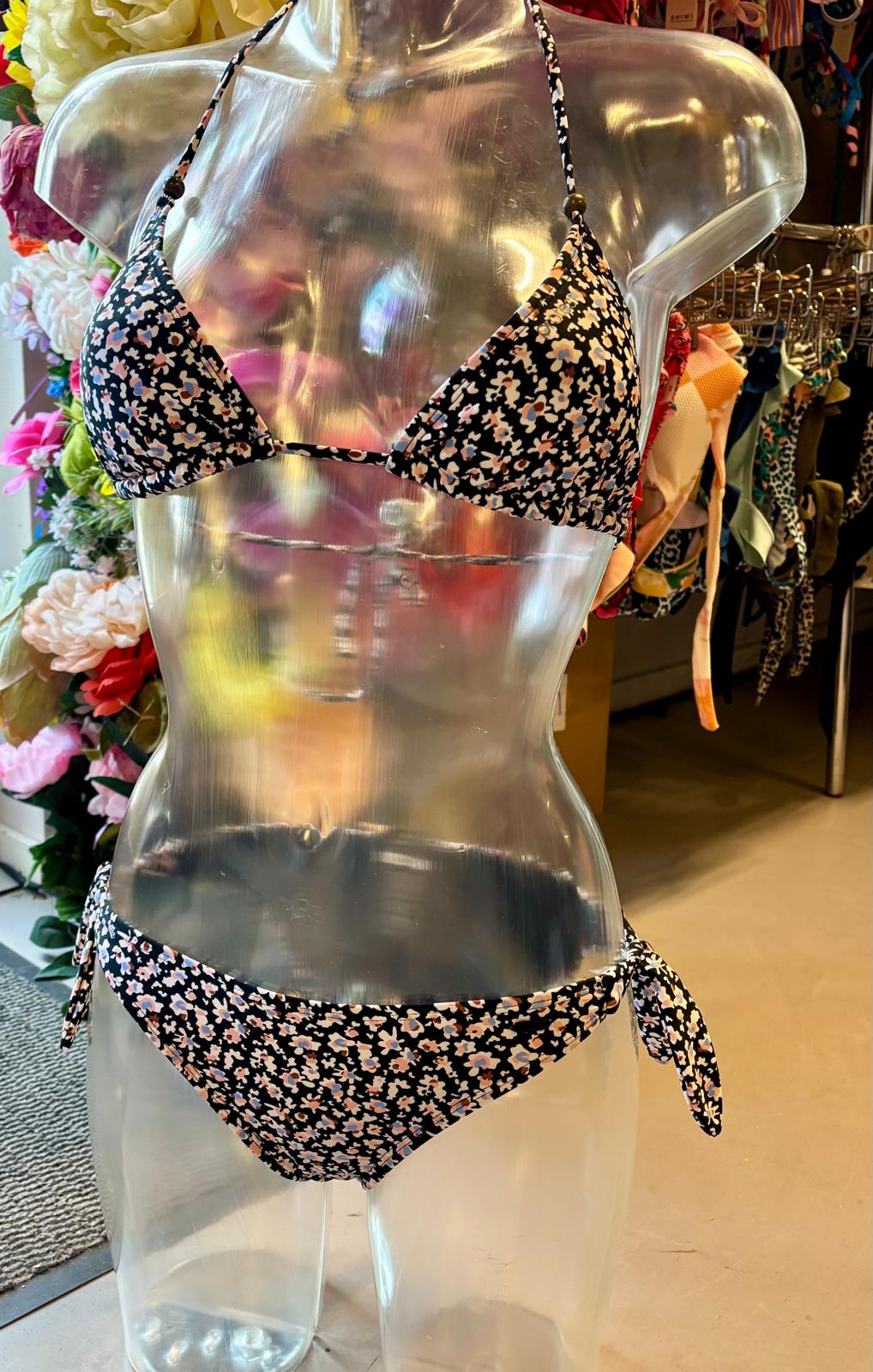 Protest Women’s Ruffled Floral Triangle Bikini - Dark Multi
