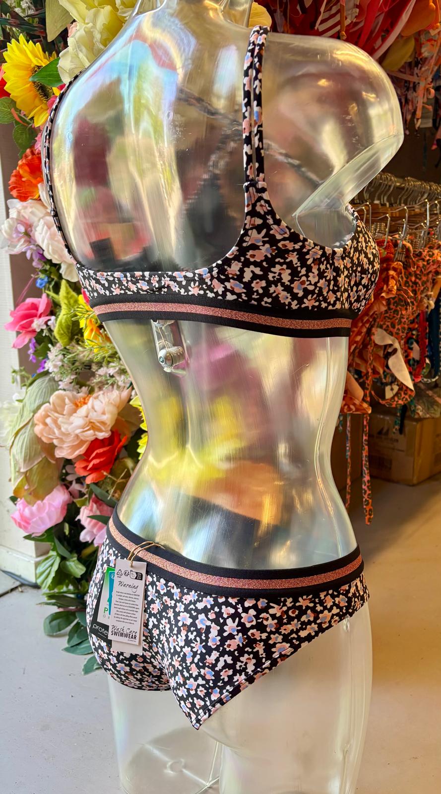 Protest Women’s Ditsy Floral Triangle Bikini - Black Multi
