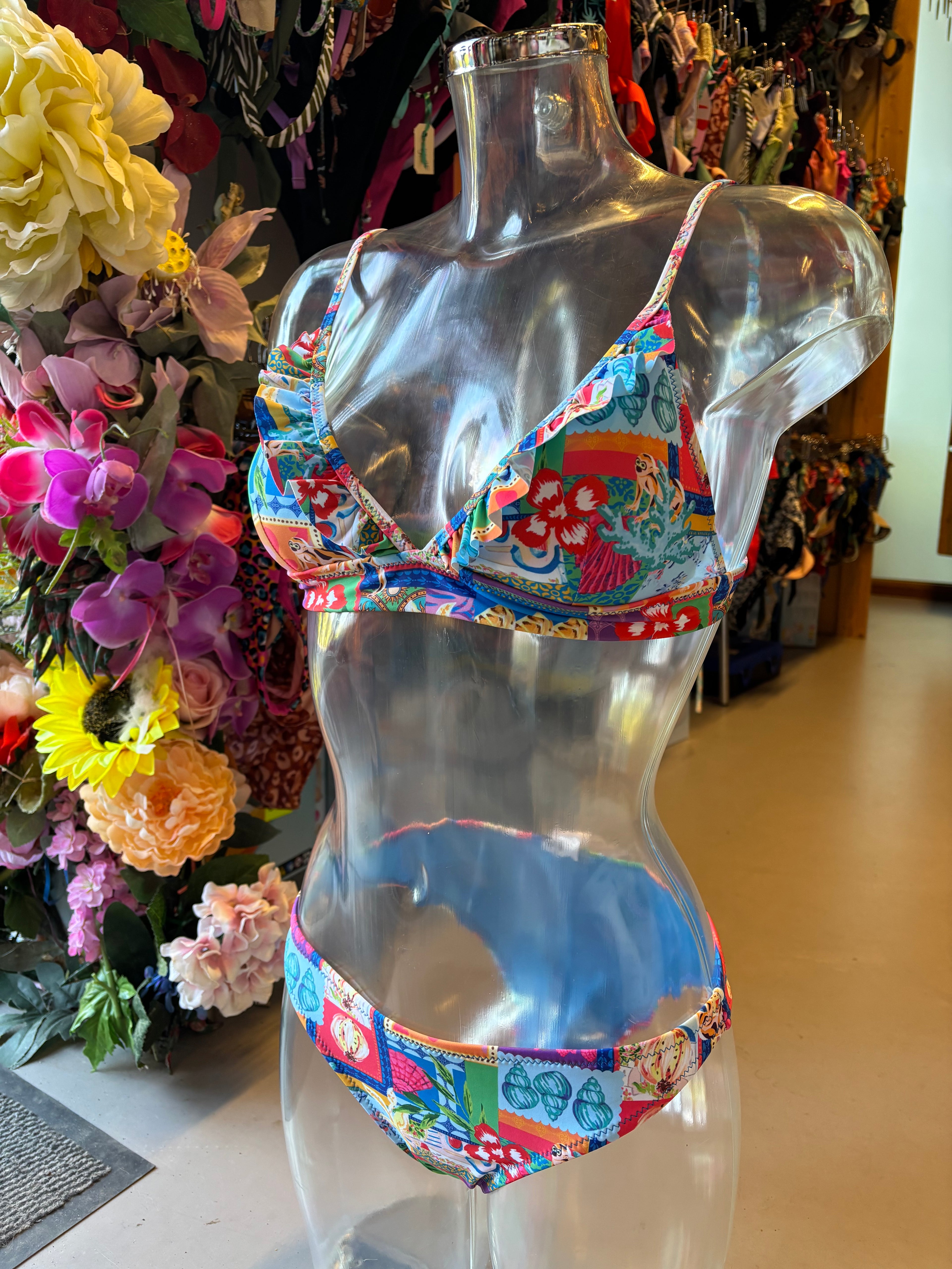 Shiwi Women’s Triangle Bikini - Tropical Patchwork